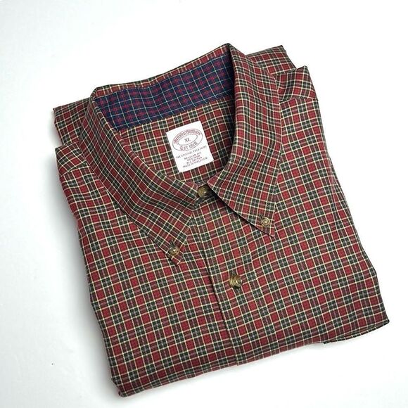 Brooks Brothers Button Down Shirt Long Sleeve Plaid Cotton Regular Fit XL - Picture 1 of 13